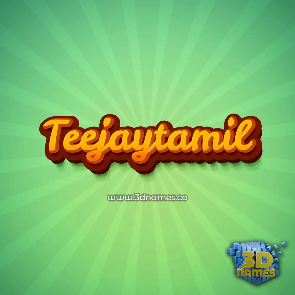 teejaytamil in Green Rays style - 3D name wallpaper
