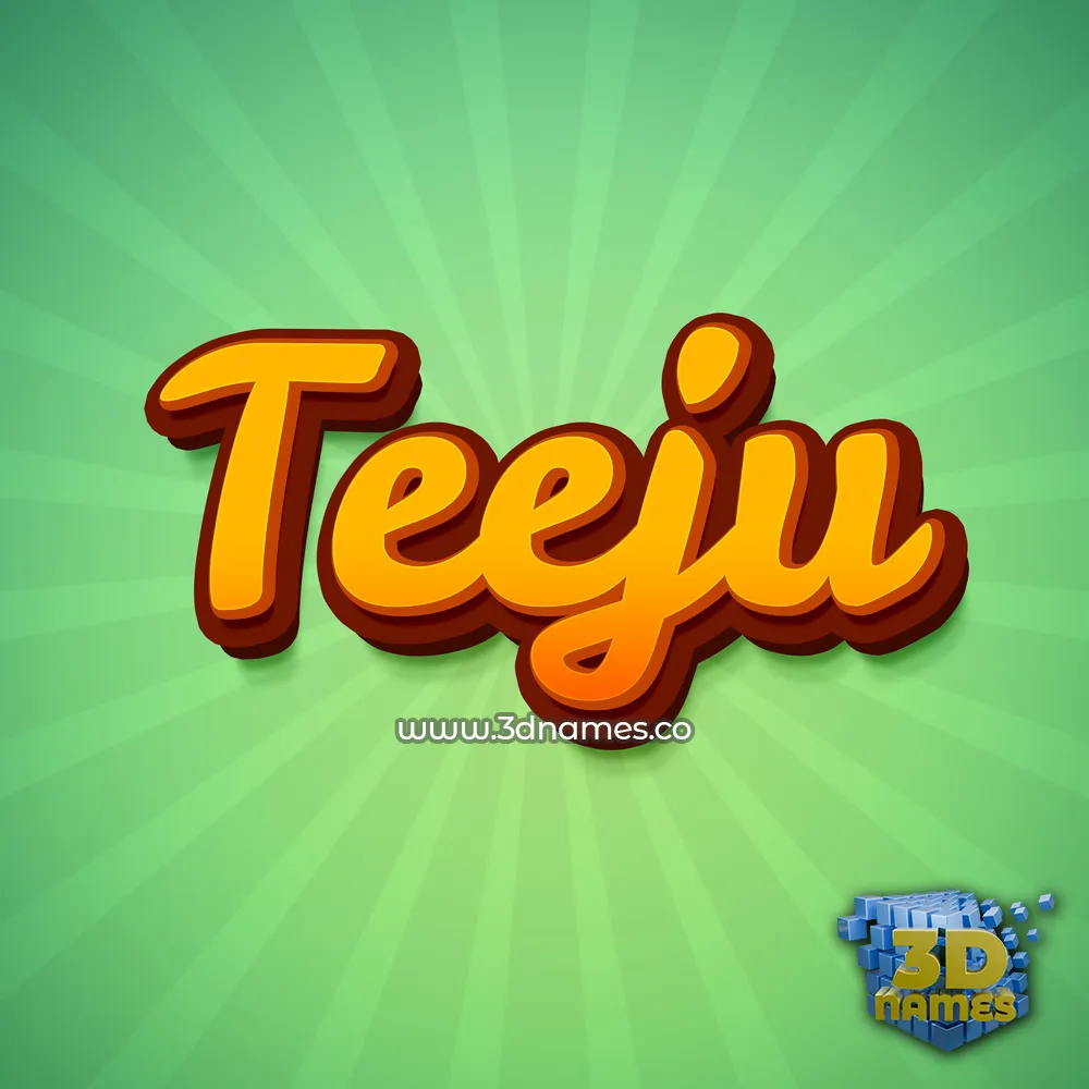 teeju in Green Rays style - 3D name wallpaper