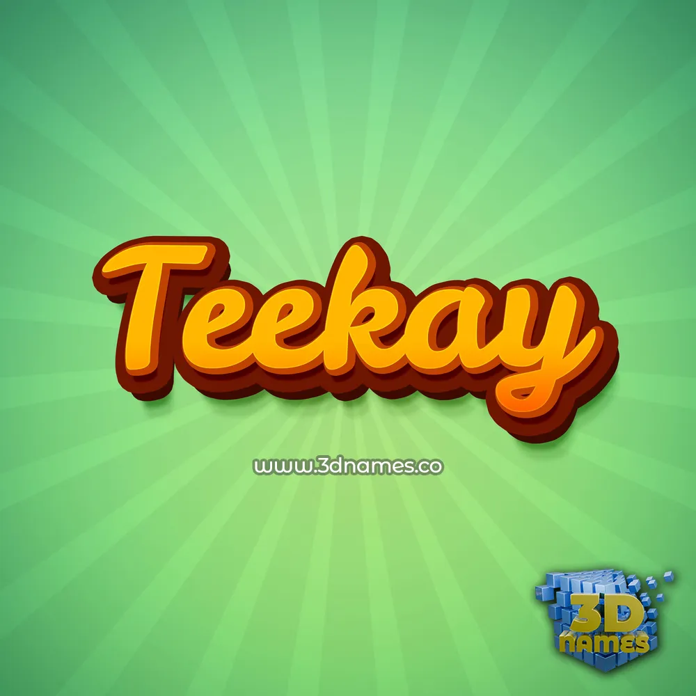 teekay in Green Rays style - 3D name wallpaper