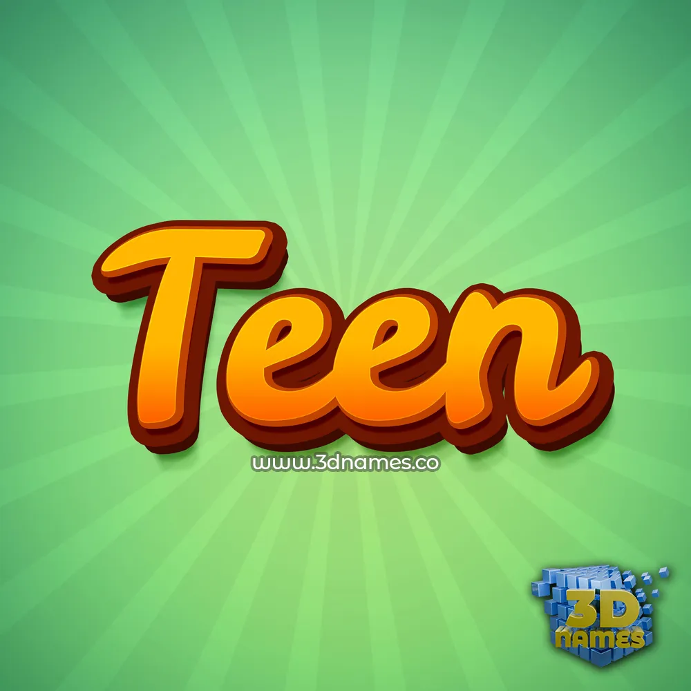teen in Green Rays style - 3D name wallpaper