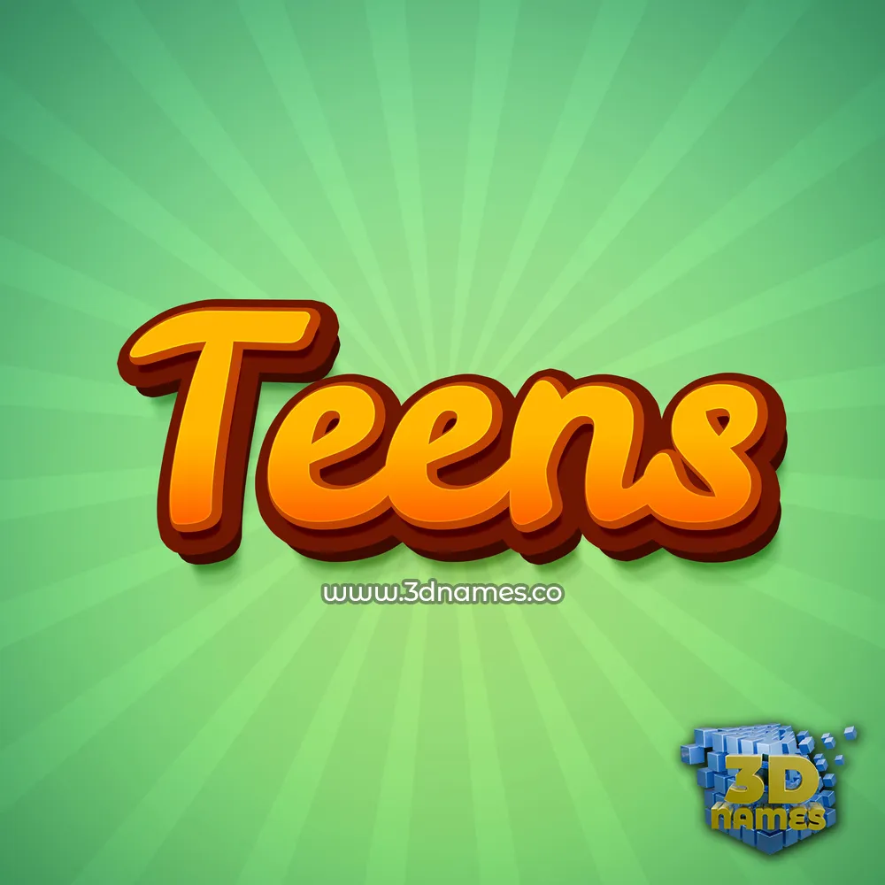 teens in Green Rays style - 3D name wallpaper