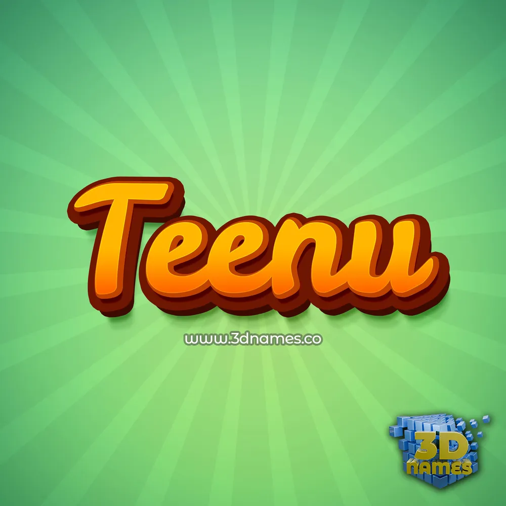 teenu in Green Rays style - 3D name wallpaper