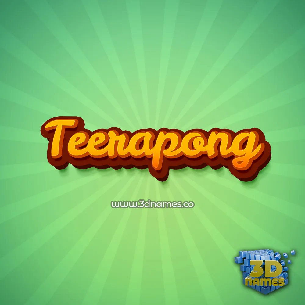 teerapong in Green Rays style - 3D name wallpaper