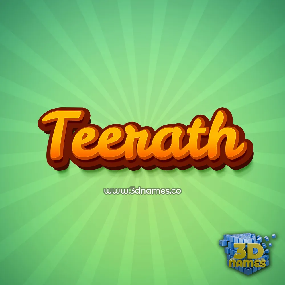 teerath in Green Rays style - 3D name wallpaper