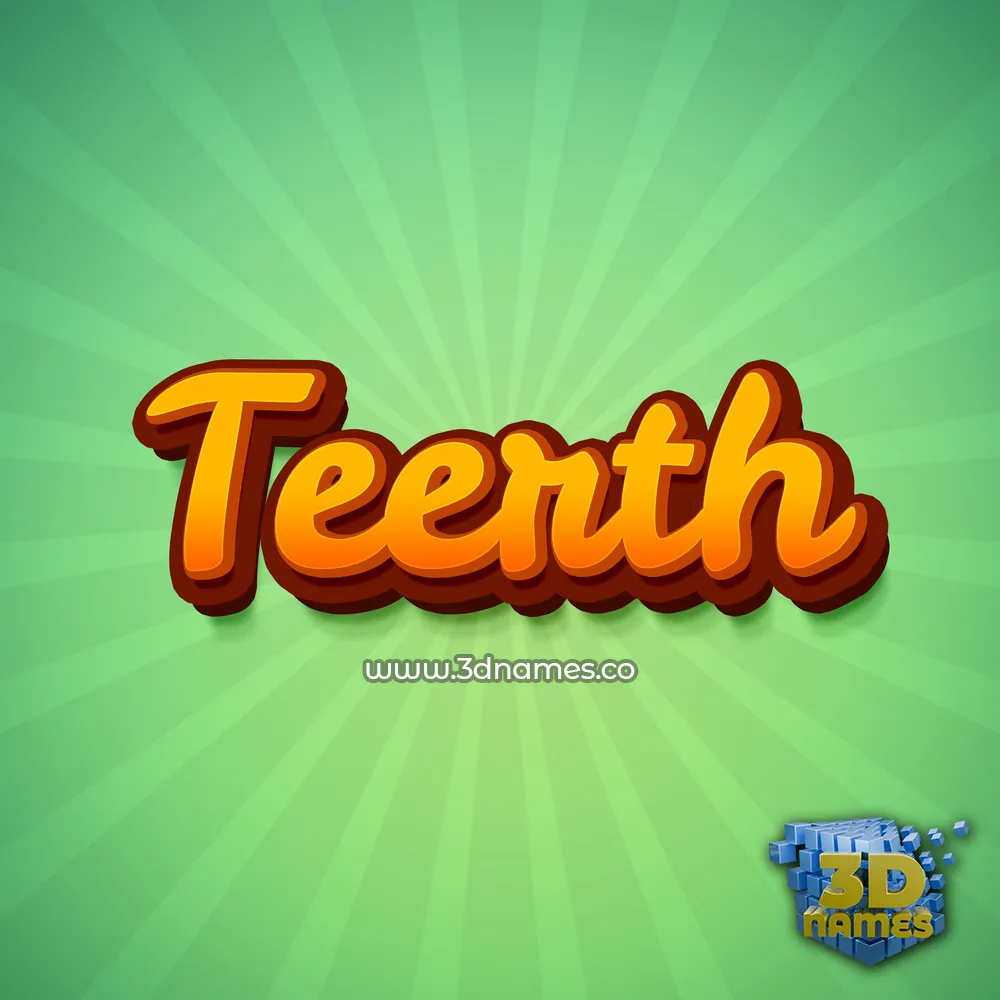 teerth in Green Rays style - 3D name wallpaper
