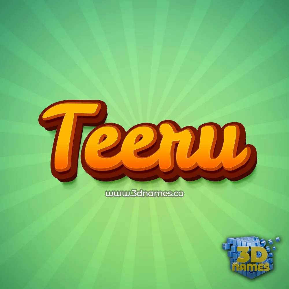 teeru in Green Rays style - 3D name wallpaper
