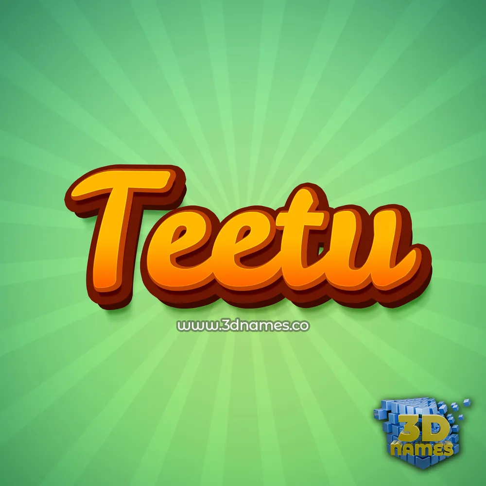 teetu in Green Rays style - 3D name wallpaper