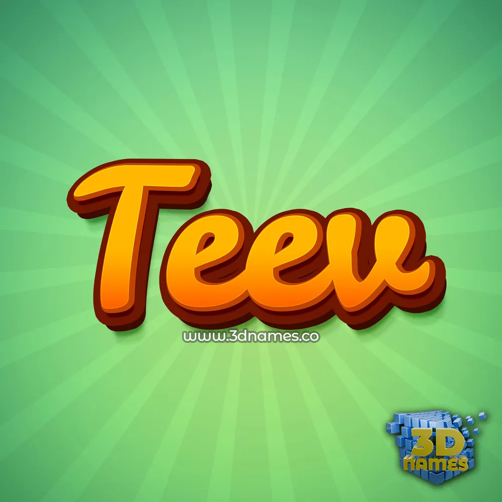 teev in Green Rays style - 3D name wallpaper