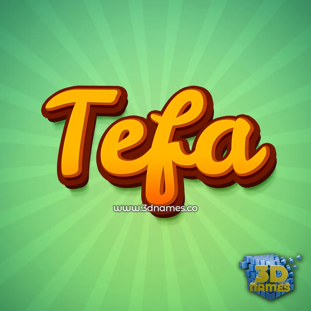 tefa in Green Rays style - 3D name wallpaper