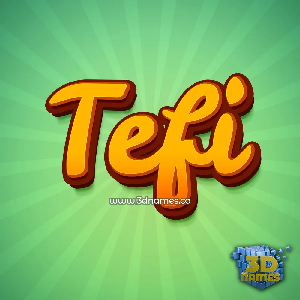 tefi in Green Rays style - 3D name wallpaper