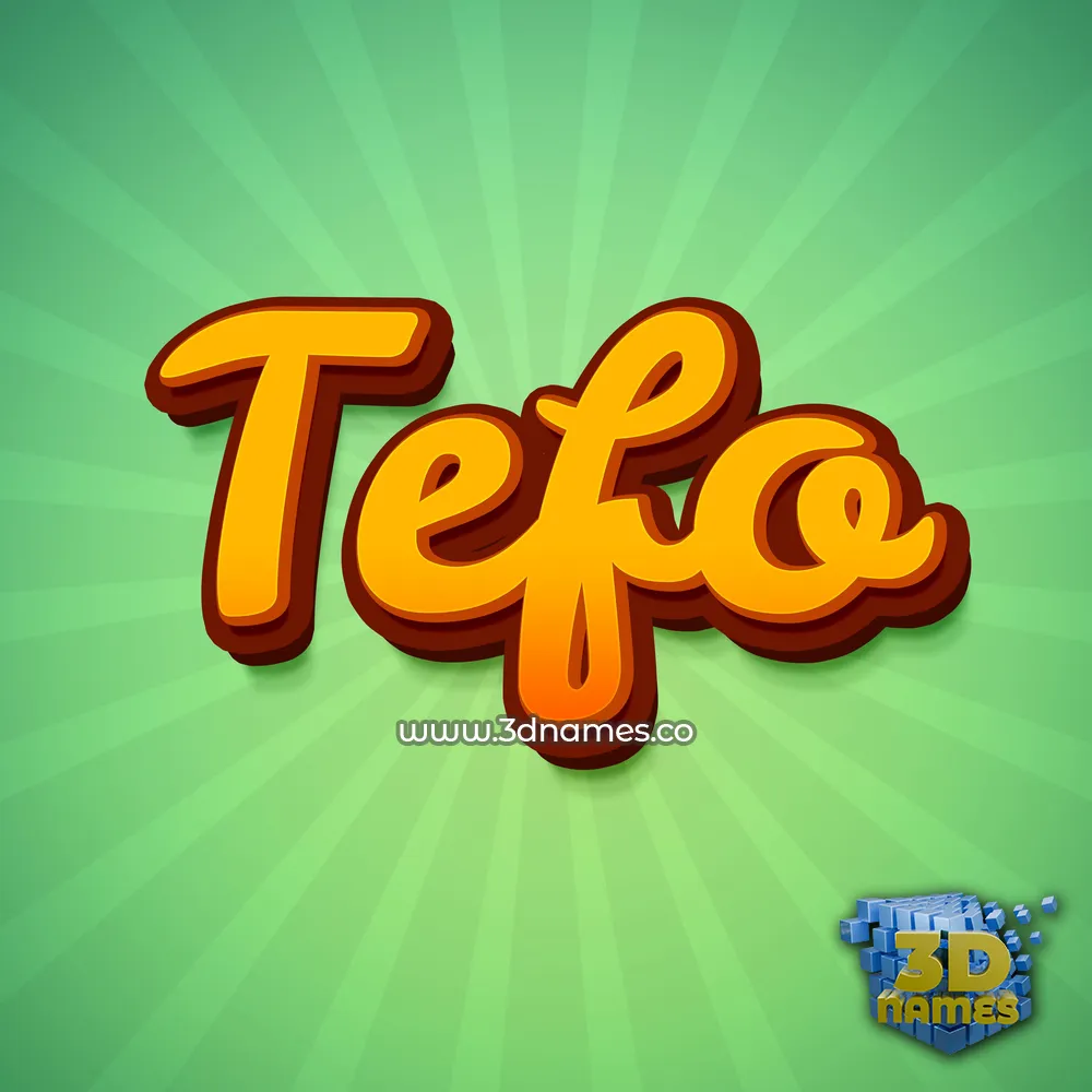 tefo in Green Rays style - 3D name wallpaper