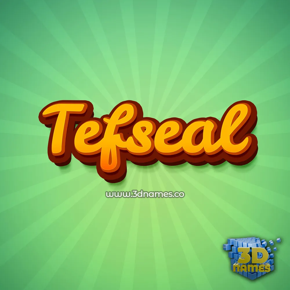 tefseal in Green Rays style - 3D name wallpaper