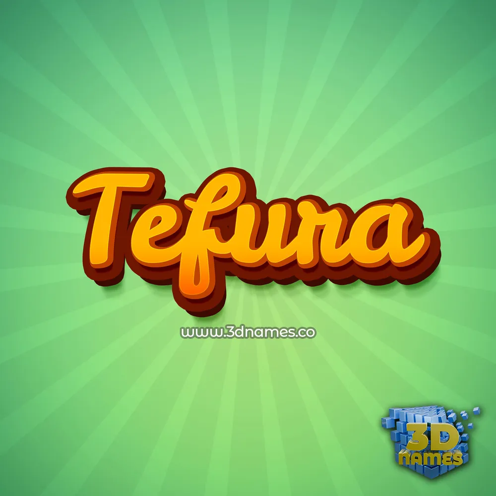 tefura in Green Rays style - 3D name wallpaper