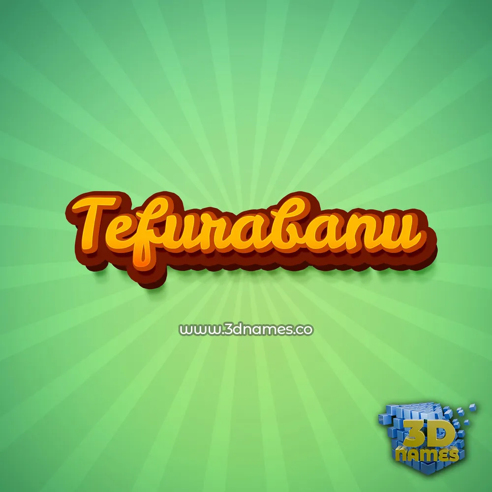 tefurabanu in Green Rays style - 3D name wallpaper