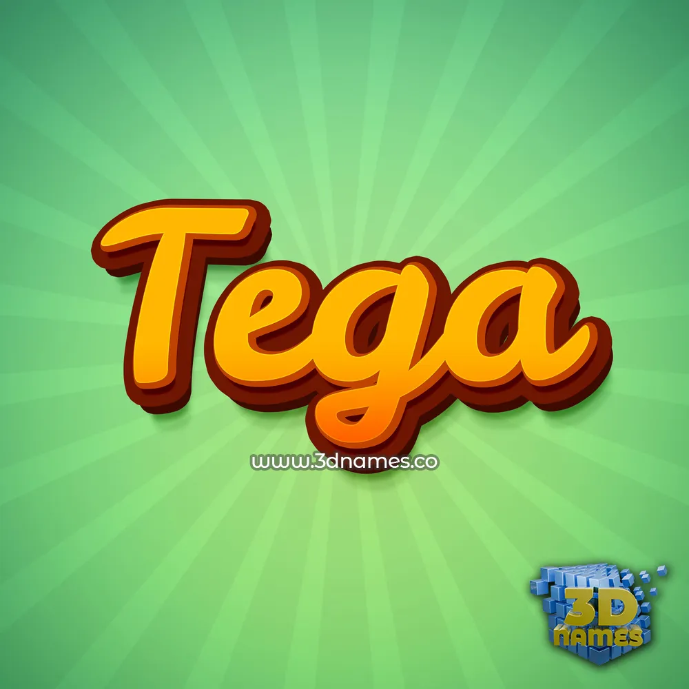 tega in Green Rays style - 3D name wallpaper