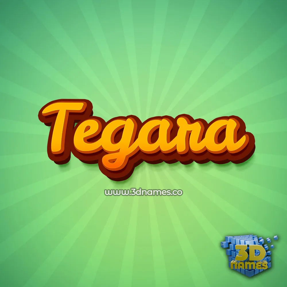 tegara in Green Rays style - 3D name wallpaper