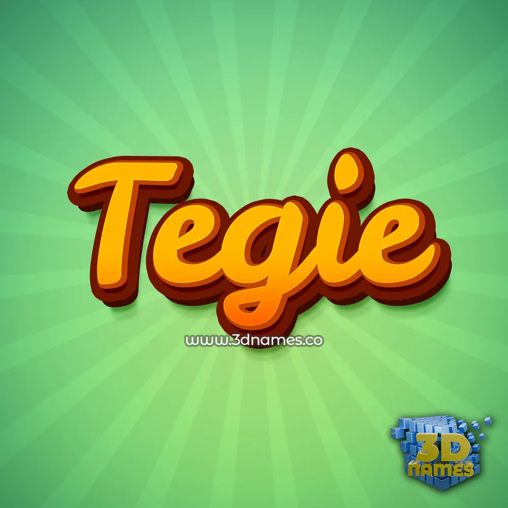 tegie in Green Rays style - 3D name wallpaper