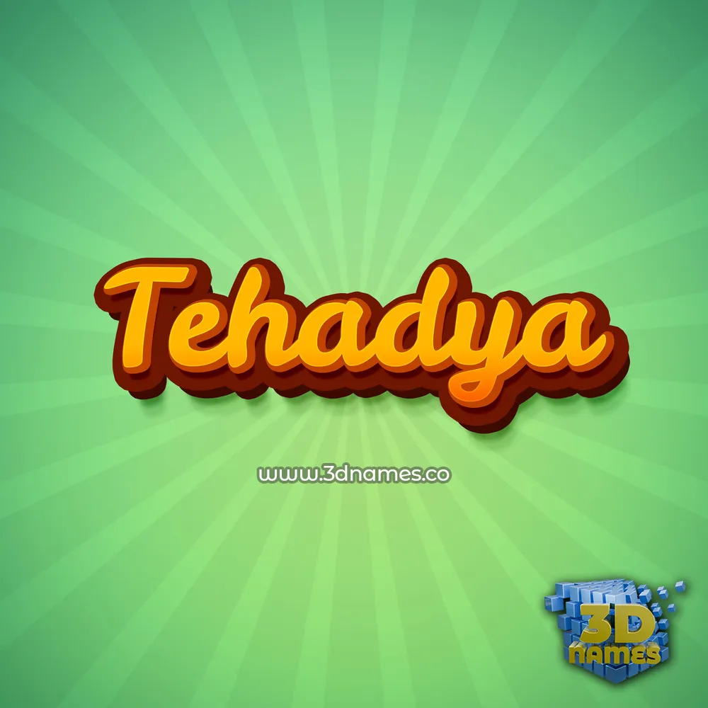 tehadya in Green Rays style - 3D name wallpaper