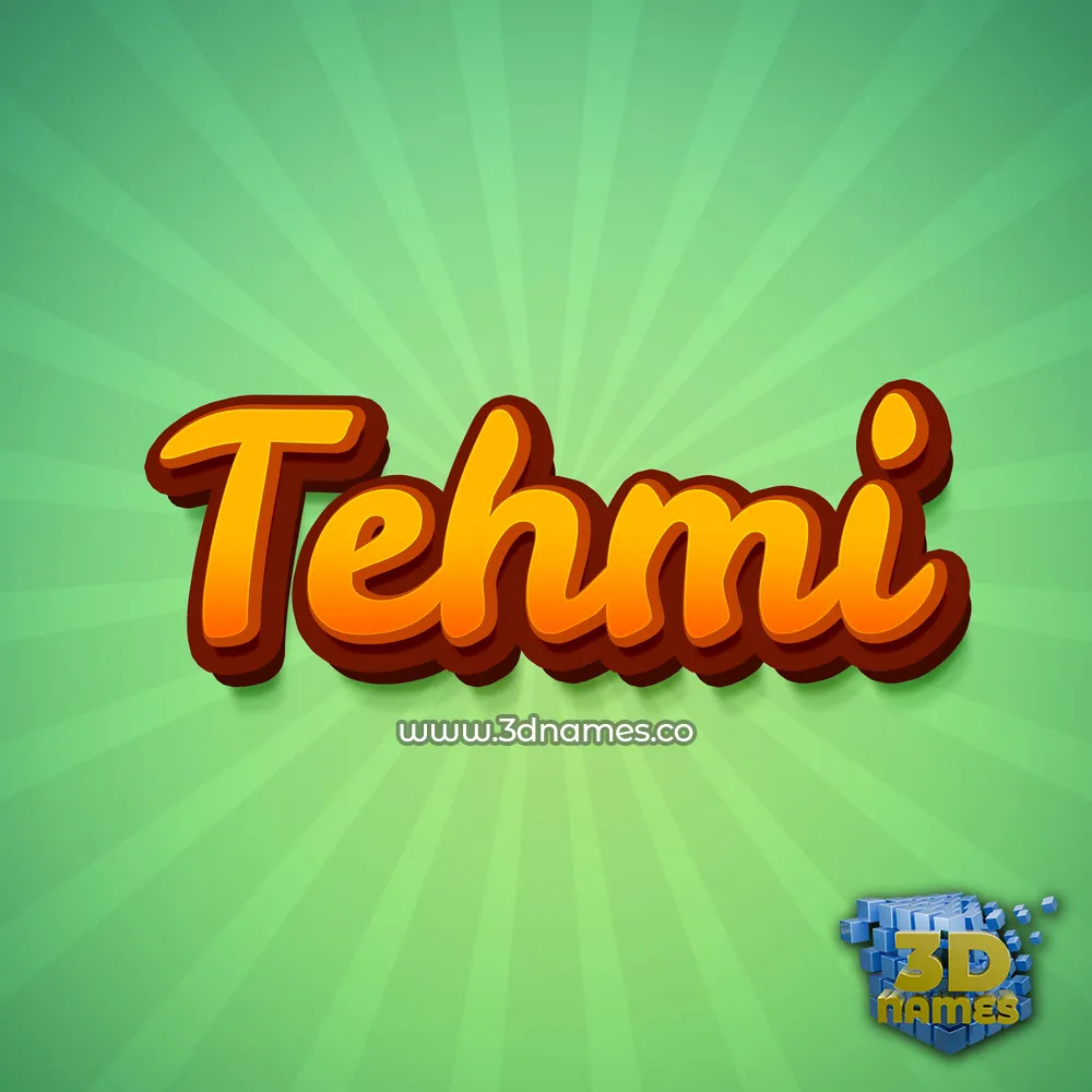 tehmi in Green Rays style - 3D name wallpaper