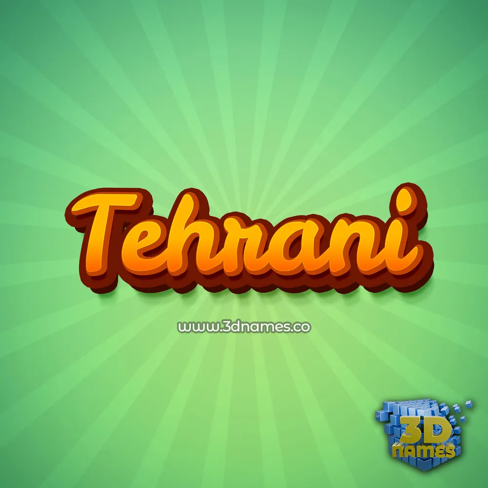 tehrani in Green Rays style - 3D name wallpaper