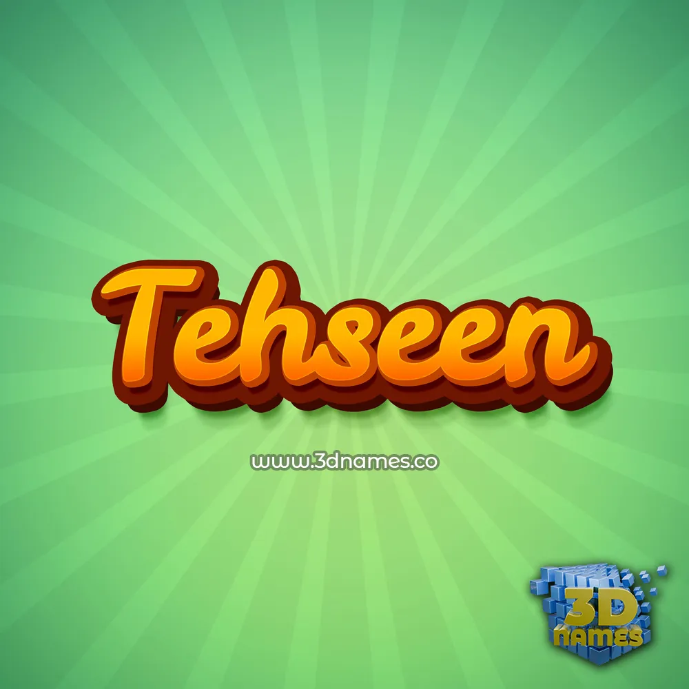 tehseen in Green Rays style - 3D name wallpaper