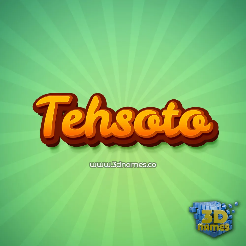 tehsoto in Green Rays style - 3D name wallpaper