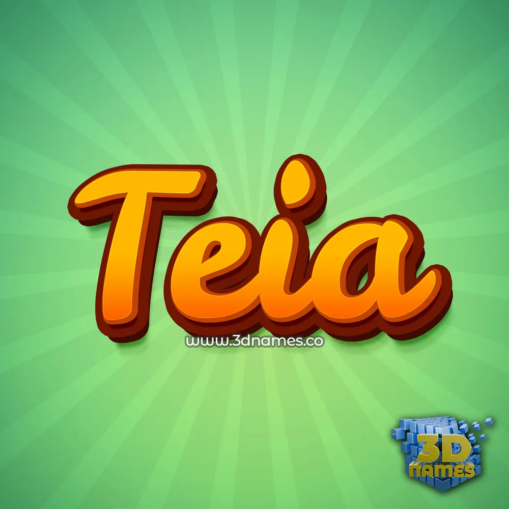 teia in Green Rays style - 3D name wallpaper