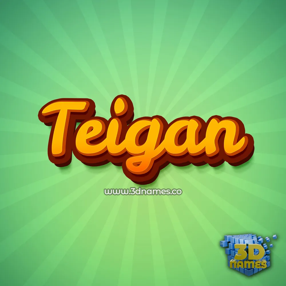 teigan in Green Rays style - 3D name wallpaper