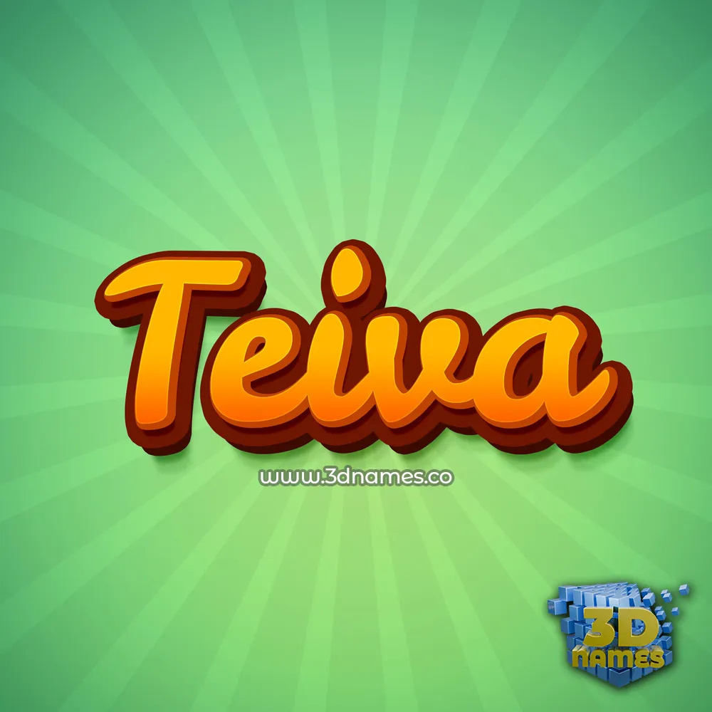 teiva in Green Rays style - 3D name wallpaper