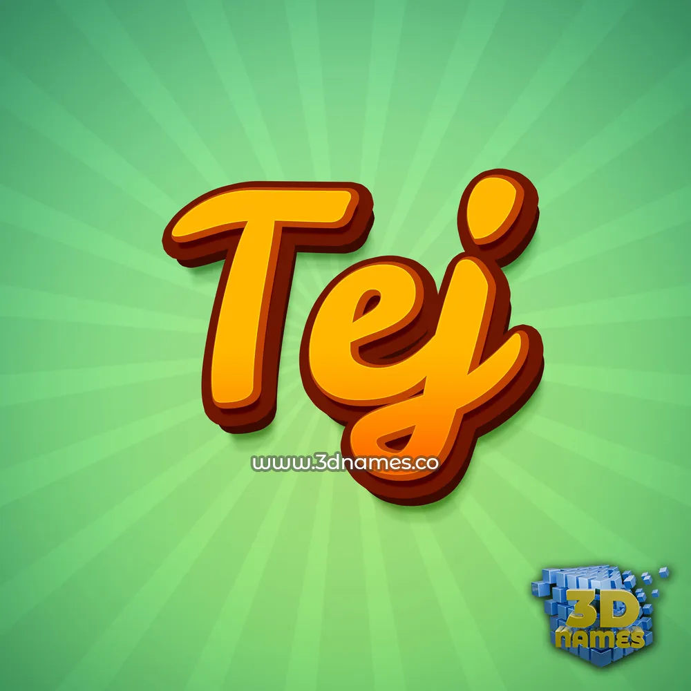 tej in Green Rays style - 3D name wallpaper