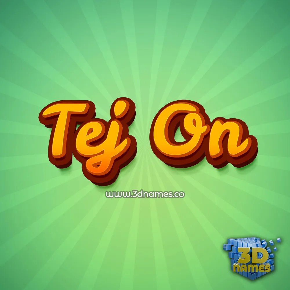 tej on in Green Rays style - 3D name wallpaper