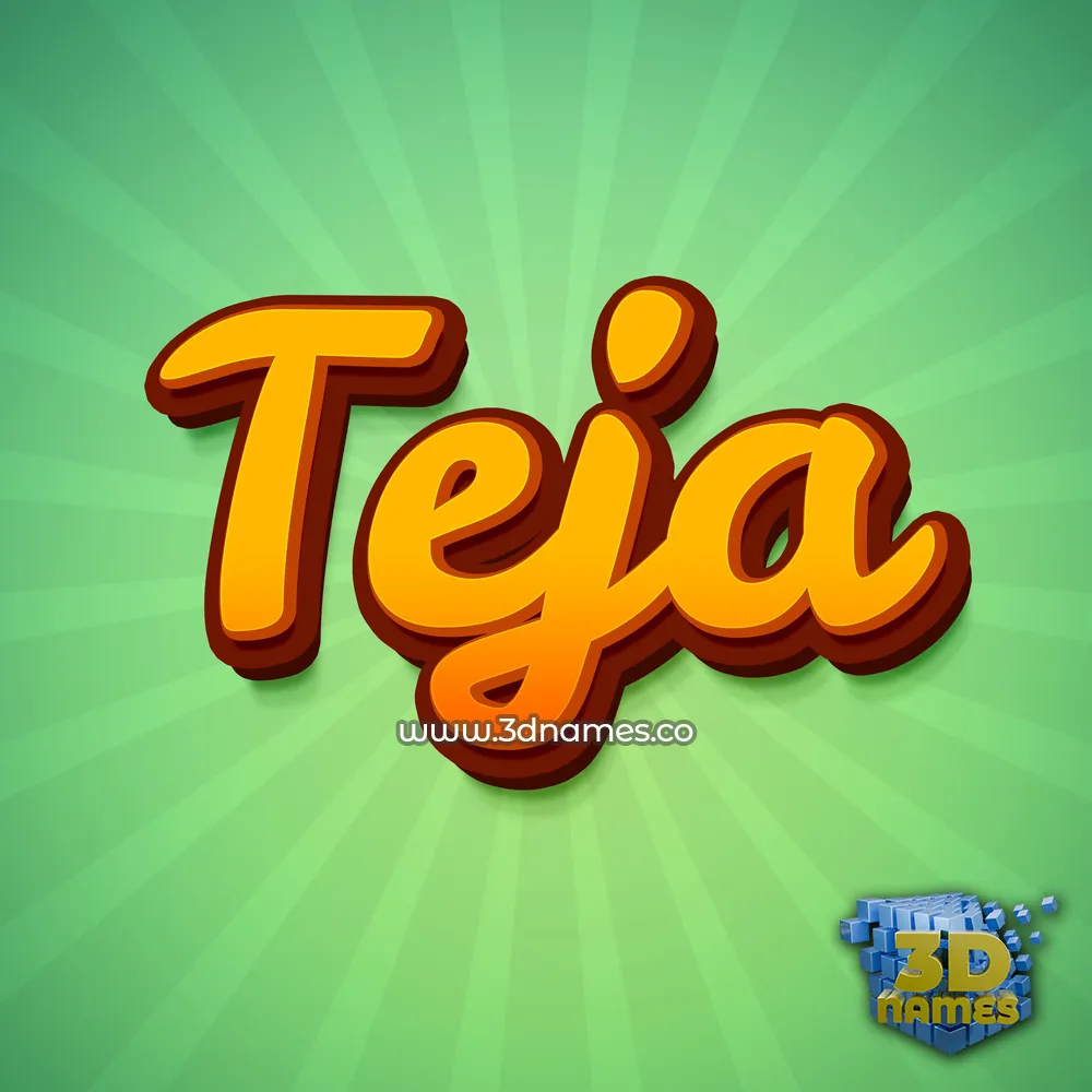 teja in Green Rays style - 3D name wallpaper