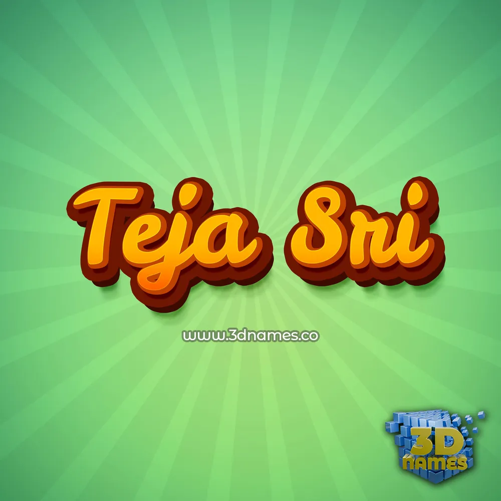 teja sri in Green Rays style - 3D name wallpaper