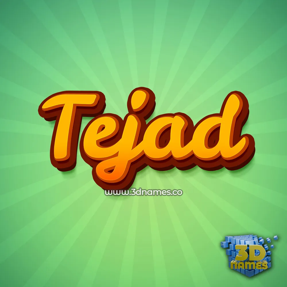 tejad in Green Rays style - 3D name wallpaper