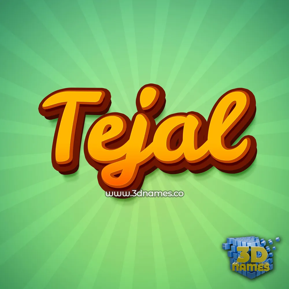 tejal in Green Rays style - 3D name wallpaper