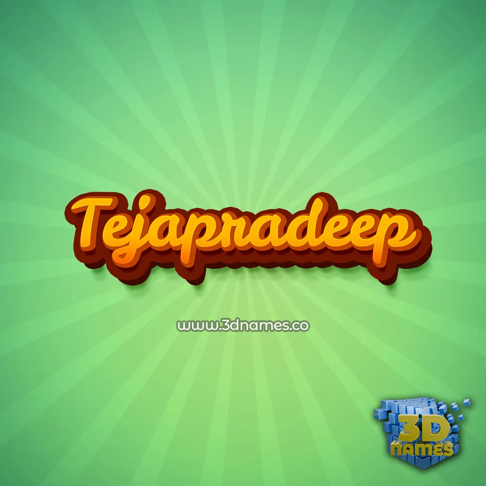 tejapradeep in Green Rays style - 3D name wallpaper