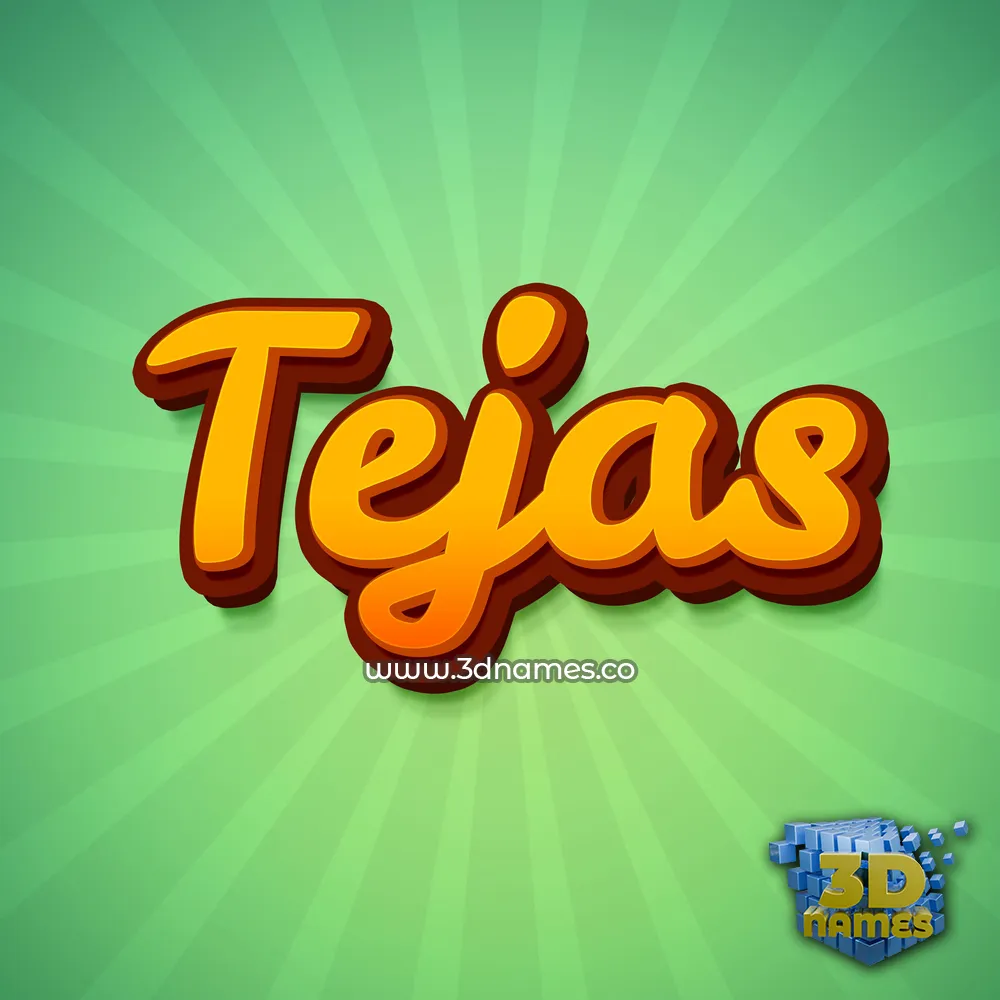tejas in Green Rays style - 3D name wallpaper
