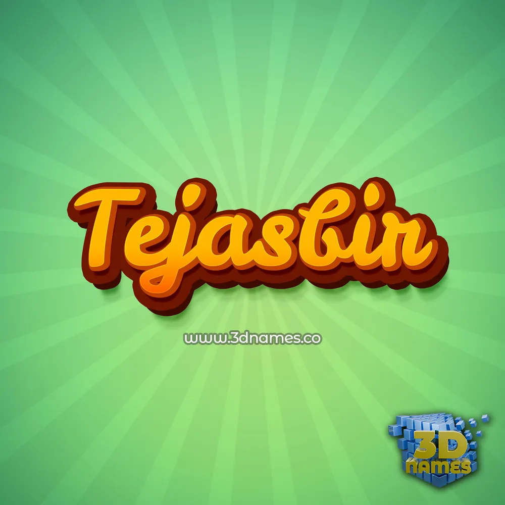 tejasbir in Green Rays style - 3D name wallpaper