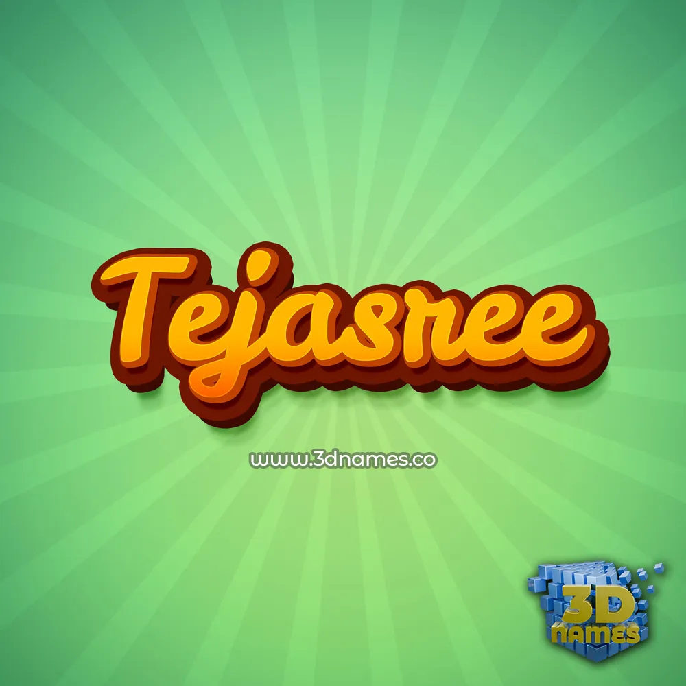 tejasree in Green Rays style - 3D name wallpaper