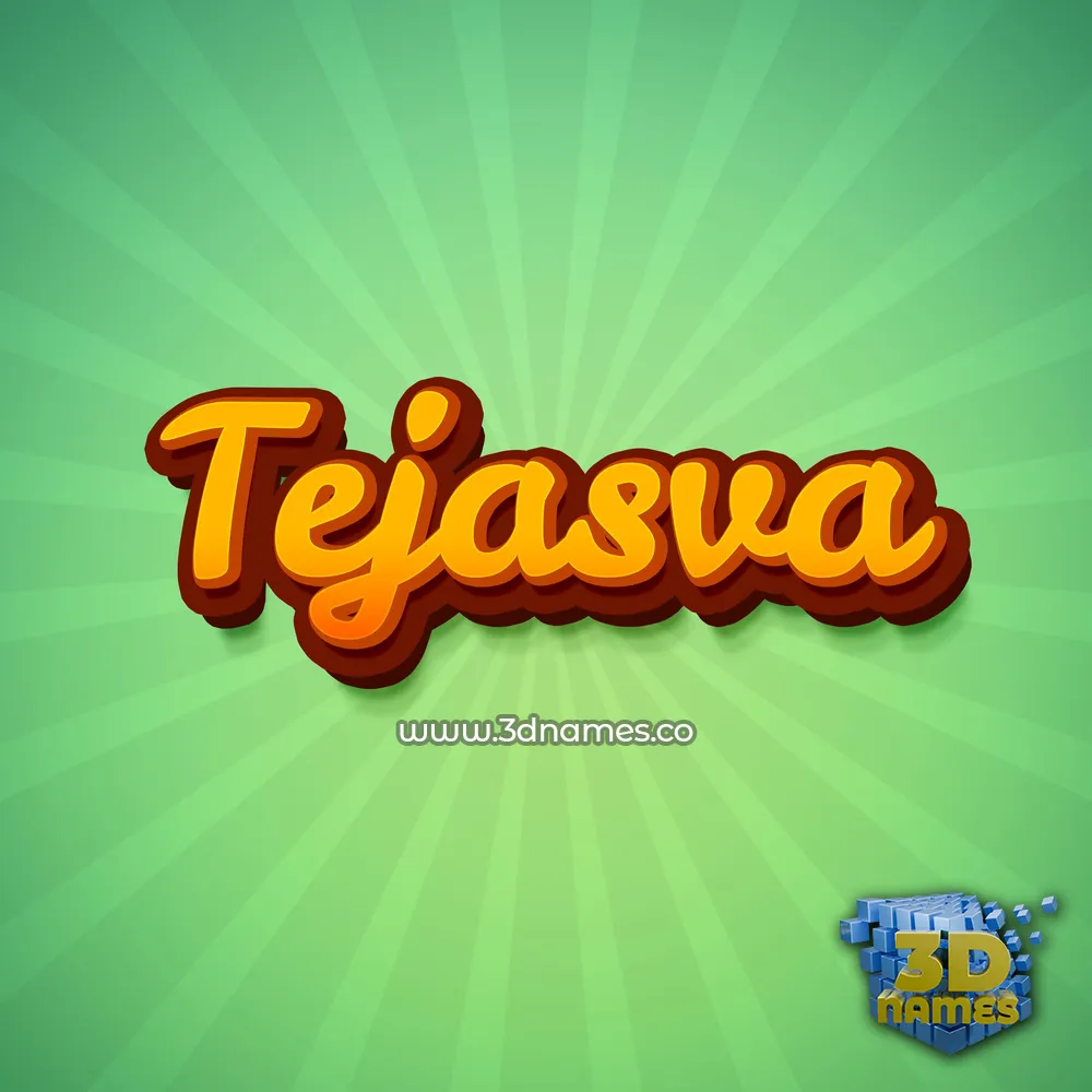 tejasva in Green Rays style - 3D name wallpaper