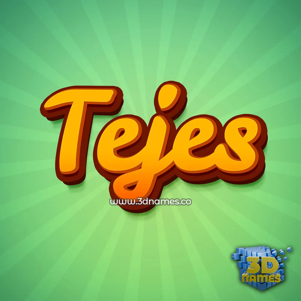 tejes in Green Rays style - 3D name wallpaper