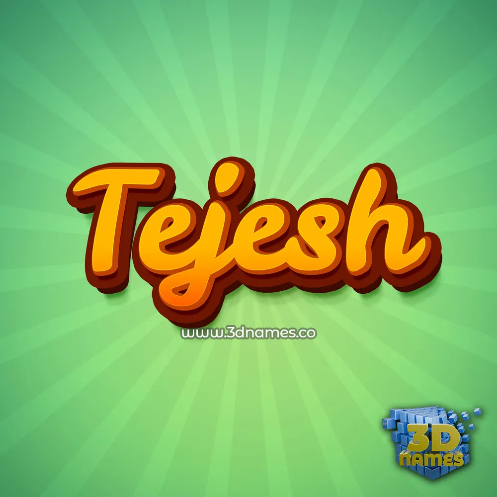 tejesh in Green Rays style - 3D name wallpaper