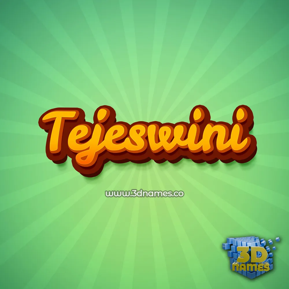 tejeswini in Green Rays style - 3D name wallpaper