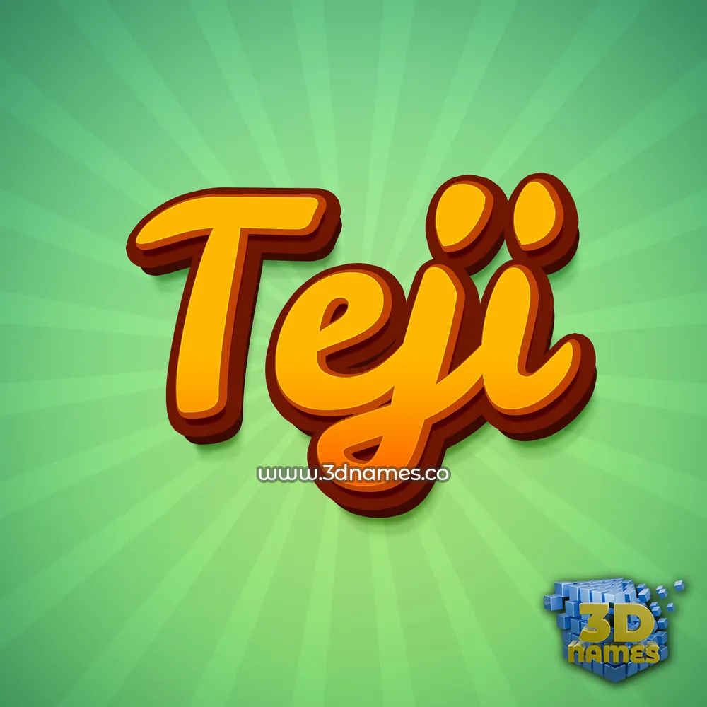 teji in Green Rays style - 3D name wallpaper