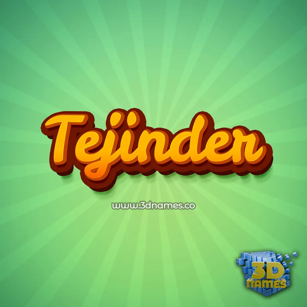 tejinder in Green Rays style - 3D name wallpaper