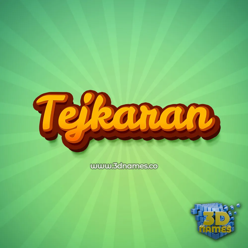 tejkaran in Green Rays style - 3D name wallpaper