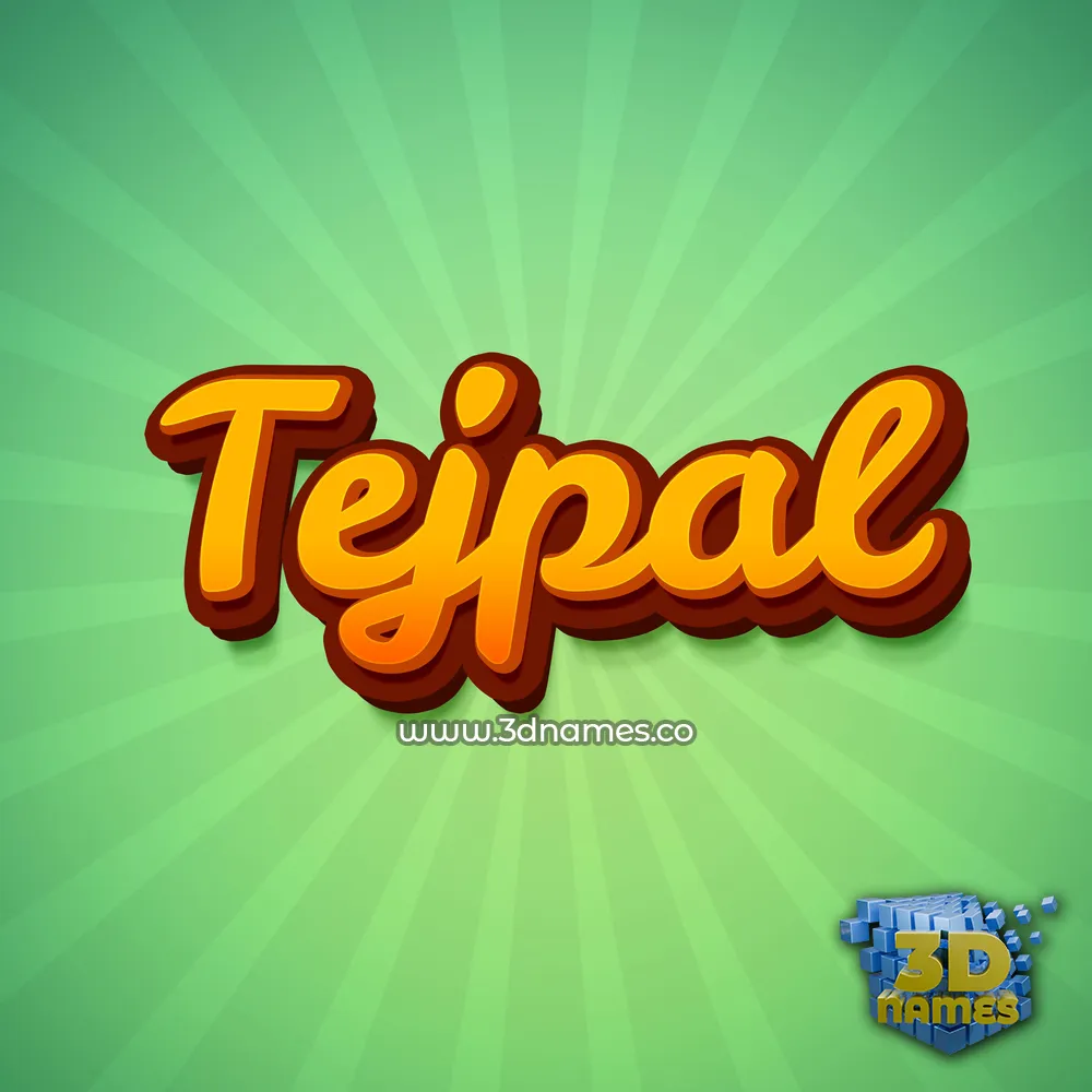 tejpal in Green Rays style - 3D name wallpaper