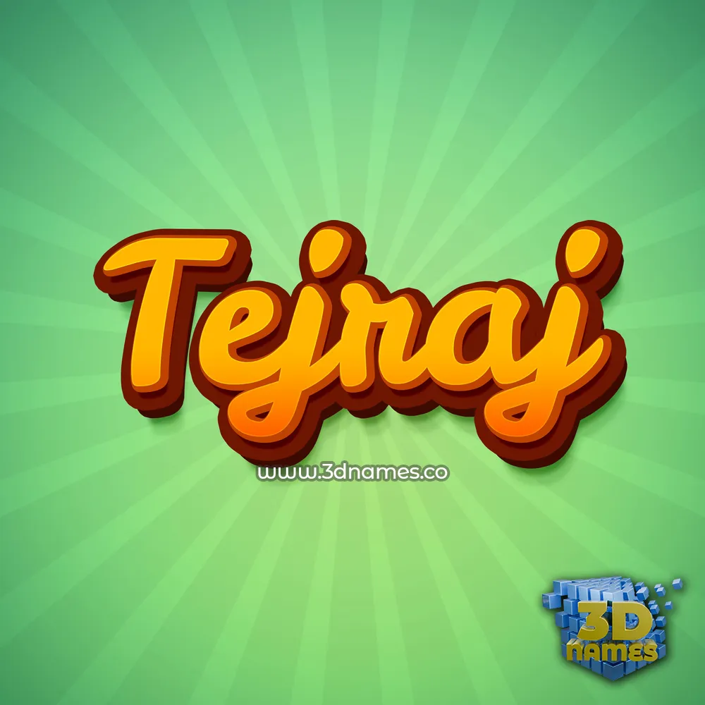 tejraj in Green Rays style - 3D name wallpaper