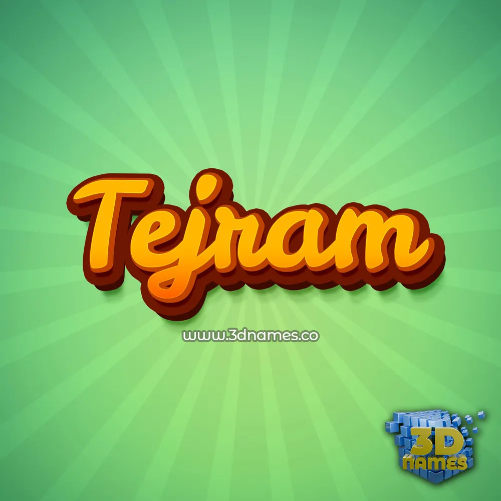 tejram in Green Rays style - 3D name wallpaper