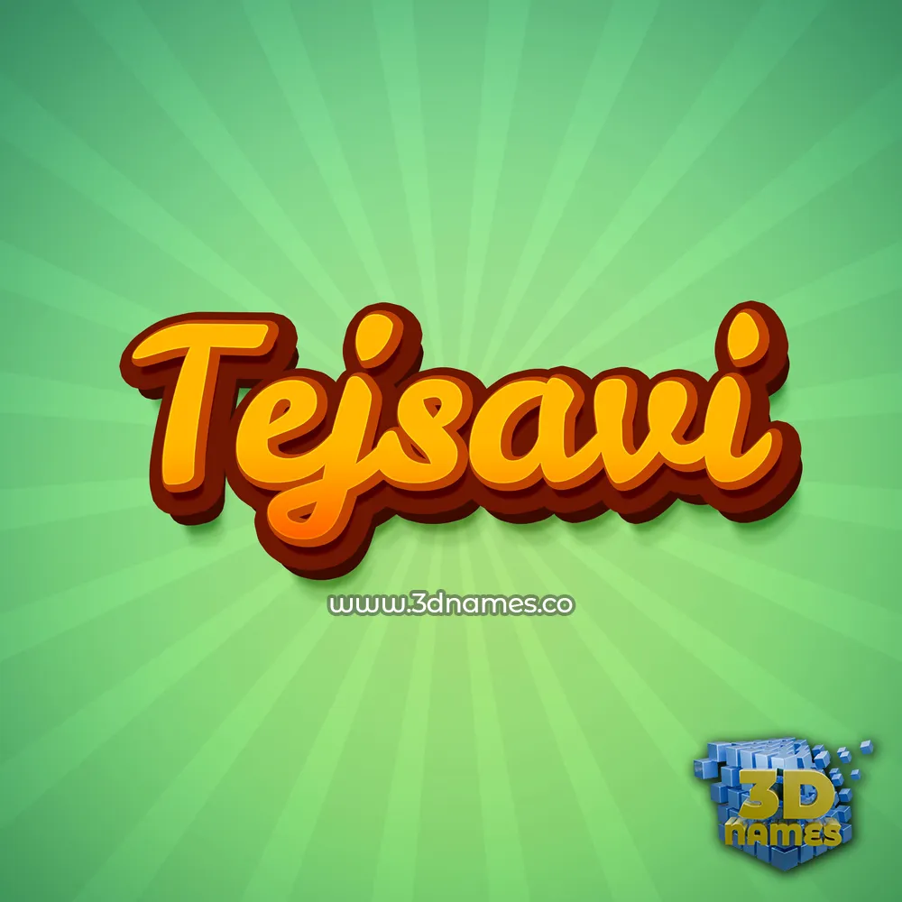 tejsavi in Green Rays style - 3D name wallpaper
